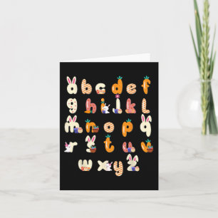 Tarjeta Feliz día de Pascua alfabeto Abcs Elemeno para mae