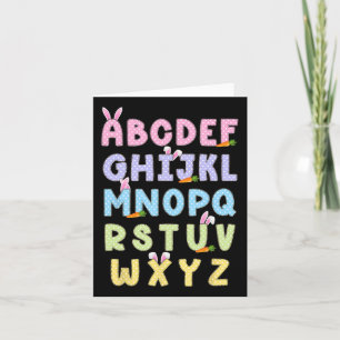Tarjeta Feliz Día De Pascua Alphabet Abcs Elemeno Para Mae