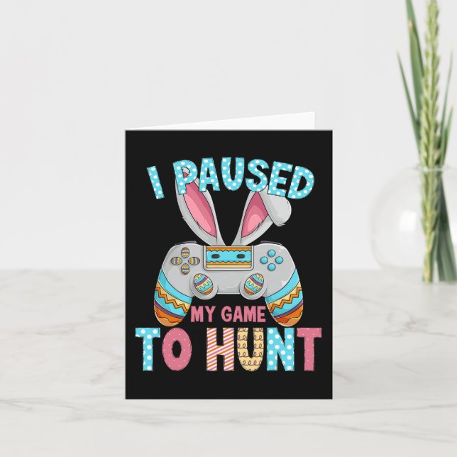 Tarjeta Feliz Día de Pascua Conejo Huevo Diversión Niños J (Anverso)