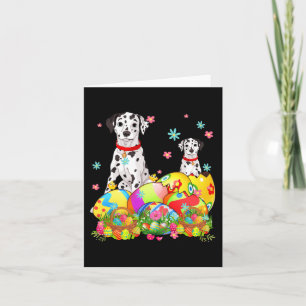 Tarjeta Feliz Día de Pascua Dalmacia con Perro de Huevos d