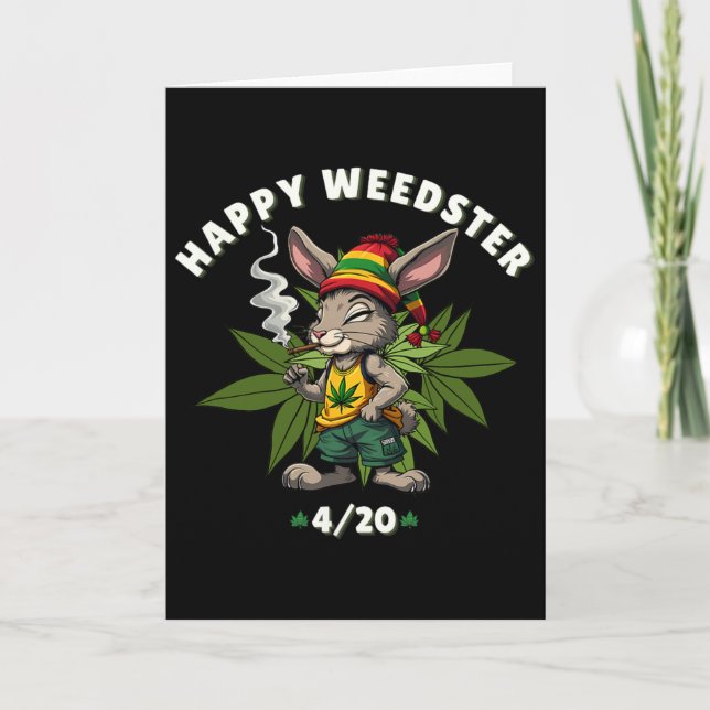 Tarjeta Feliz Día de Pascua de Conejo Droga Feliz  (Anverso)