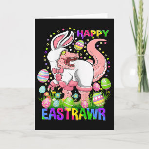 Tarjeta Feliz día de Pascua de T Rex divertido Eastrawr Di