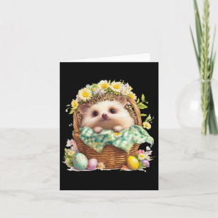 Tarjeta Feliz Día De Pascua - Hedgehog Sentado Dentro De U