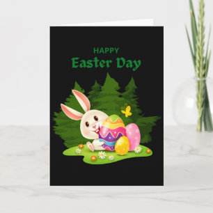 Tarjeta Feliz día de Pascua y conejito deseos divertida ca