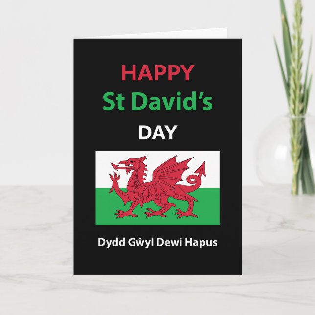 Tarjeta Feliz Día de San David Dydd Gæyl Dewi Hapus (Anverso)
