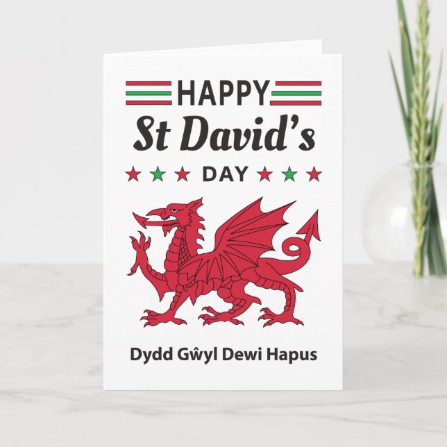 Tarjeta Feliz Día de San David Dydd Gæyl Dewi Hapus 5 (Anverso)