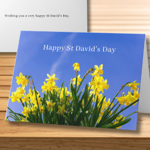 Tarjeta Feliz Día de San David Narcisos Saludo Galés