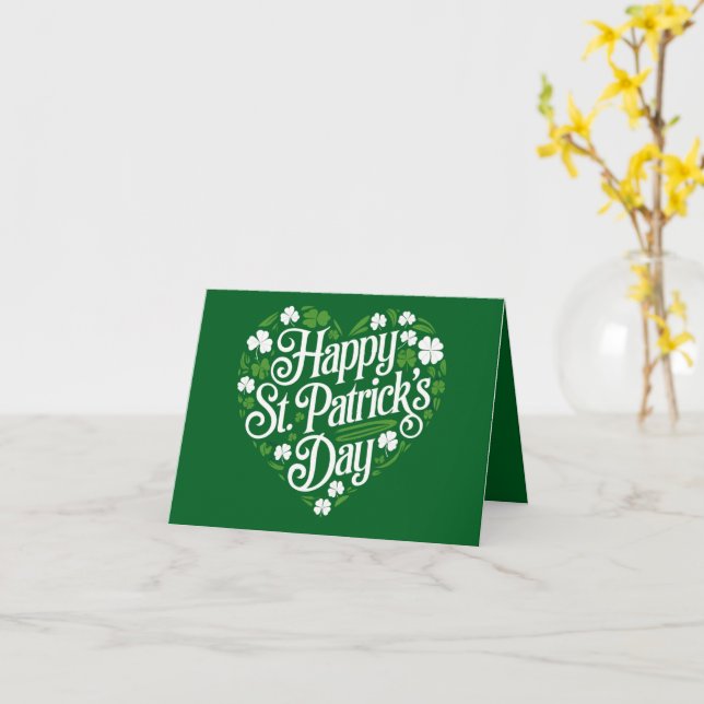 Tarjeta Feliz día de San Patricio  (flor amarilla)