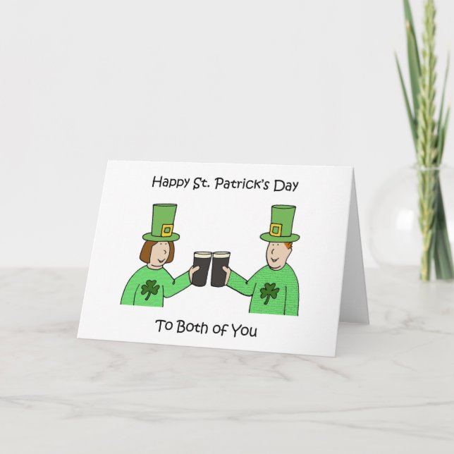 Tarjeta Feliz Día de San Patricio a los dos (Anverso)