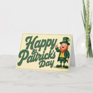Tarjeta Feliz día de San Patricio, adorable duende