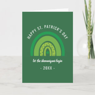 Tarjeta Feliz día de San Patricio Arcoíris verde Trébol ir