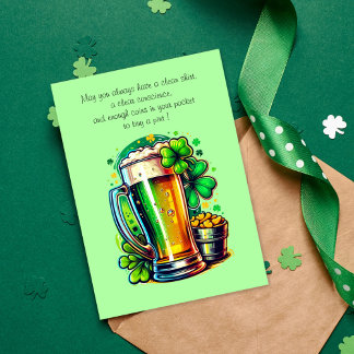 Tarjeta Feliz Día de San Patricio Bendición Irlandesa