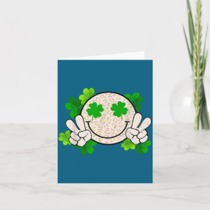 Tarjeta Feliz día de San Patricio Cara Sonriente Leopardo 