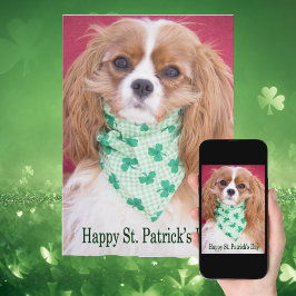 Tarjeta Feliz Día de San Patricio Cavalier King Charles Pu