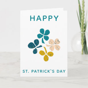 Tarjeta Feliz Día de San Patricio Clover Shamrock Drawing