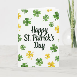 Tarjeta Feliz Día de San Patricio con letra esmera