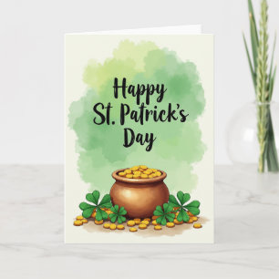 Tarjeta Feliz Día de San Patricio con Monedas de O
