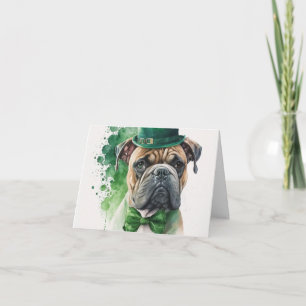Tarjeta Feliz Día de San Patricio con perro
