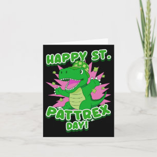 Tarjeta Feliz Día de San Patricio Día de San Paddy Dinosau