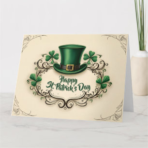 Tarjeta Feliz día de San Patricio Diseño de Trébol