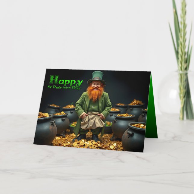Tarjeta Feliz día de San Patricio Duende HGC02 (Anverso)