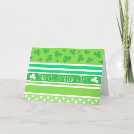 Tarjeta Feliz Día de San Patricio, franjas verdes