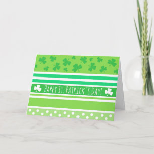 Tarjeta Feliz Día de San Patricio, franjas verdes