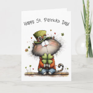 Tarjeta Feliz día de San Patricio gato - Felicitaciones Ki