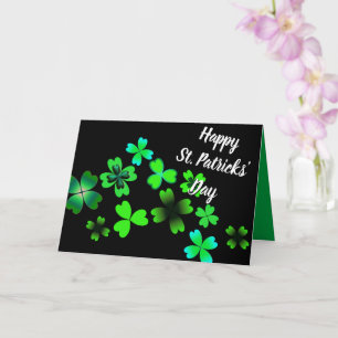 Tarjeta Feliz Día de San Patricio, Green Lucky Clovers