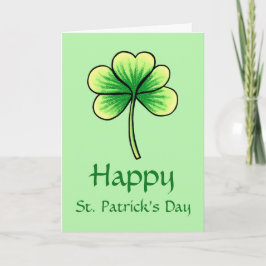 Tarjeta Feliz Día de San Patricio, Green Shamrock Greeting
