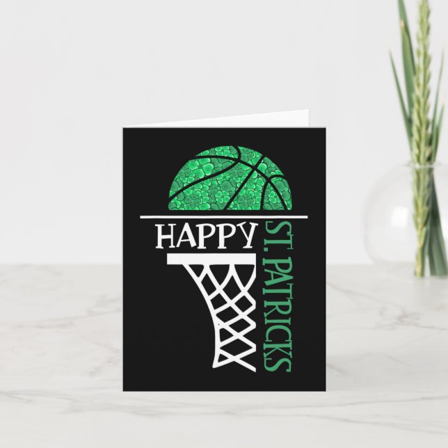 Tarjeta Feliz Día de San Patricio, jugador de baloncesto S (Anverso)