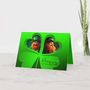 Tarjeta Feliz Día de San Patricio Leprechaun Añadir Foto H