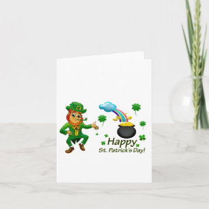 Tarjeta Feliz día de San Patricio Leprechaun Arcoíris