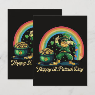 Tarjeta Feliz día de San Patricio Leprechaun divertido