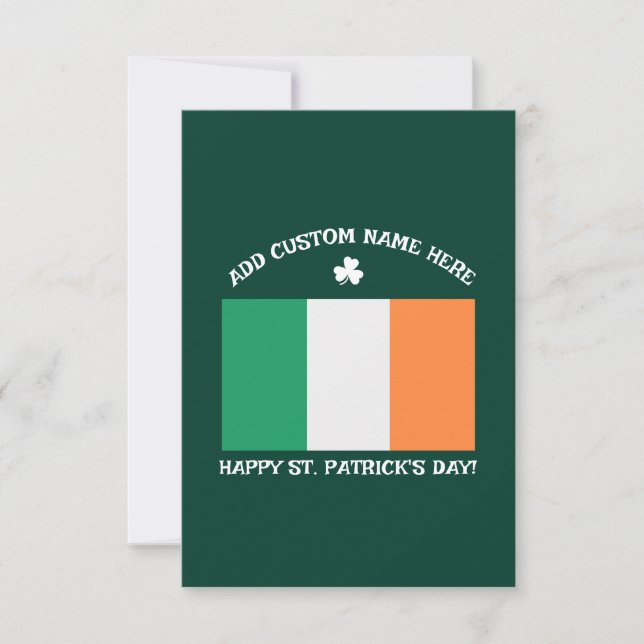 Tarjeta Feliz día de San Patricio Nombre Personalizado Tré (Anverso)