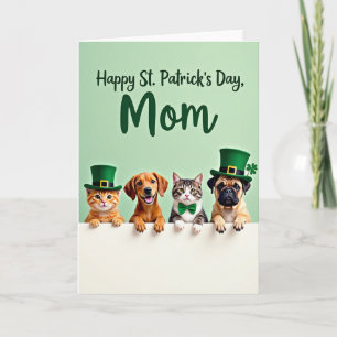 Tarjeta Feliz Día de San Patricio para Mascotas de
