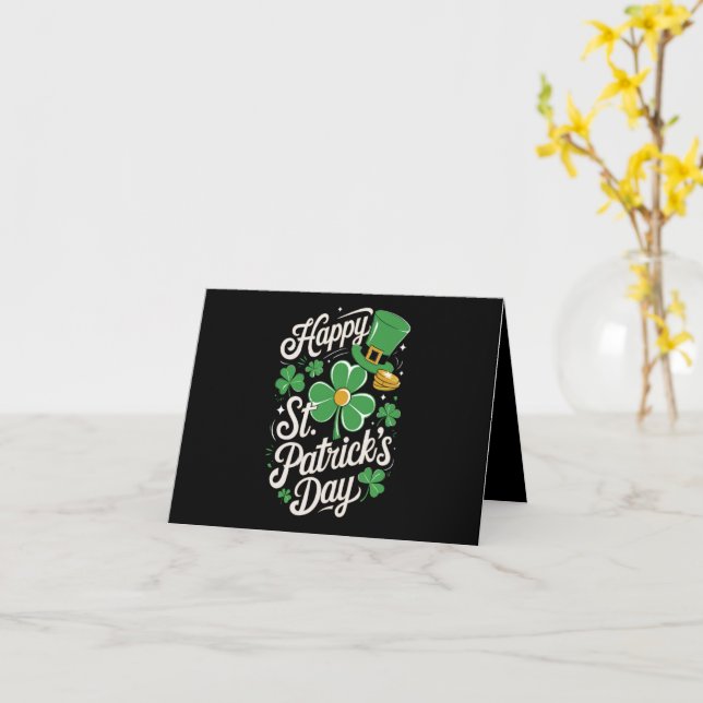 Tarjeta Feliz Día de San Patricio, Patrimonio Irlandés en  (flor amarilla)