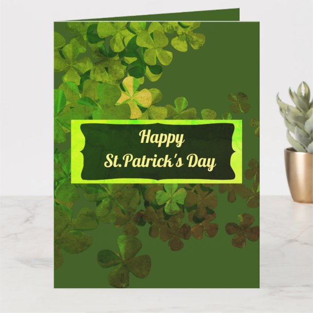 Tarjeta Feliz Día de San Patricio, personalizado (Planta pequeña)