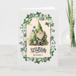 Tarjeta Feliz Día de San Patricio. Personalizado de Gnomes