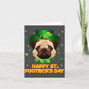 Tarjeta Feliz Día de San Patricio Pugtricks Leprechaun Irl