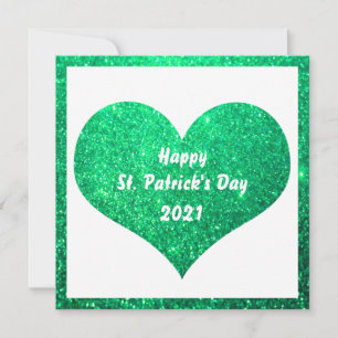 Tarjeta Feliz Día de San Patricio, Purpurina verde lindo