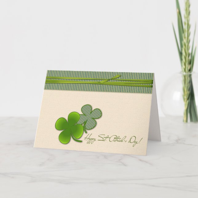 Tarjeta Feliz Día de San Patricio. Shamrock (Anverso)