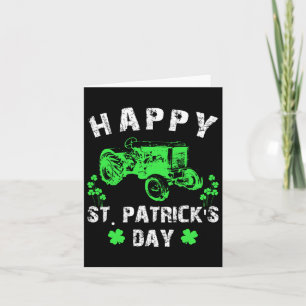 Tarjeta Feliz día de San Patricio Tractor Divertido Niños