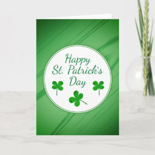 Tarjeta Feliz día de San Patricio Trébol Verde Irlandés