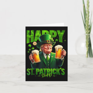 Tarjeta Feliz Día de San Patricio Trump Shamrock Saint