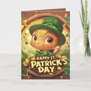Tarjeta Feliz día de San Patricio y tres duendes