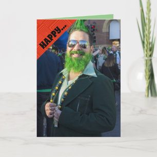 TARJETA FELIZ DÍA DE SAN PATRICIOS HOMBRE DIVERTIDO CON PE
