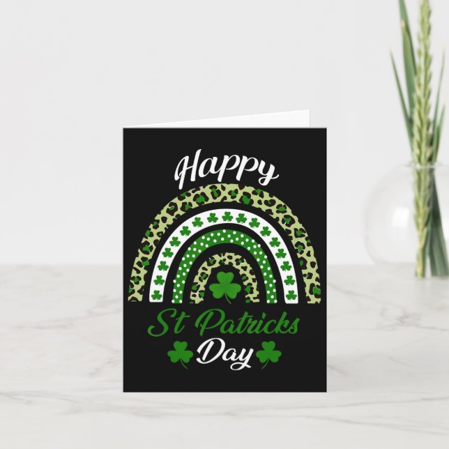 Tarjeta Feliz Día de San Patrón Arcoiris St Patricks Día d (Anverso)