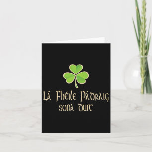 Tarjeta Feliz Día De San Patrón En Irlandés - A