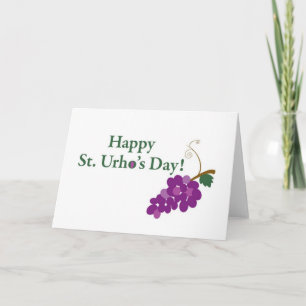 Tarjeta ¡Feliz Día de San Urho! con uvas